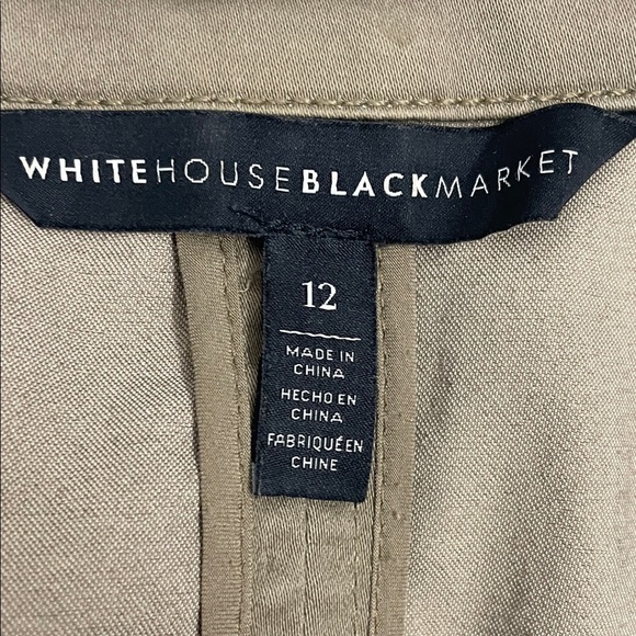 Olive Tan Military Style Shoulder Pad Zip Up Jacket Pockets Size 12 - Picture 10 of 15